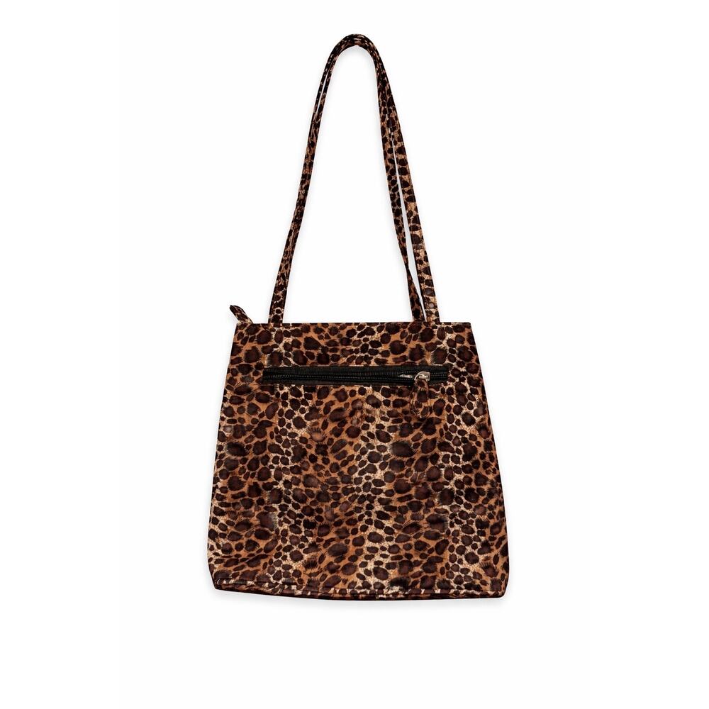 Designer Essentials Leopard Animal Print Tote Bag Y2K Mob Wife Dual Zip Purse